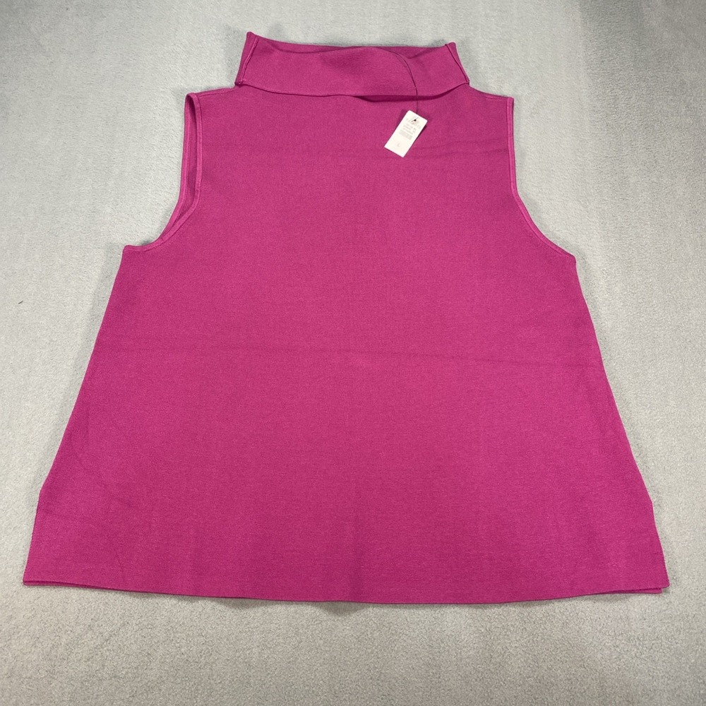 Talbots NWT Sleeveless Turtleneck Tank Shirt Ribbed L Classy Layer Plum Purple